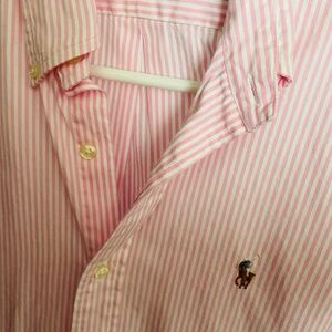 Ralph Lauren pink striped dress shirt XS